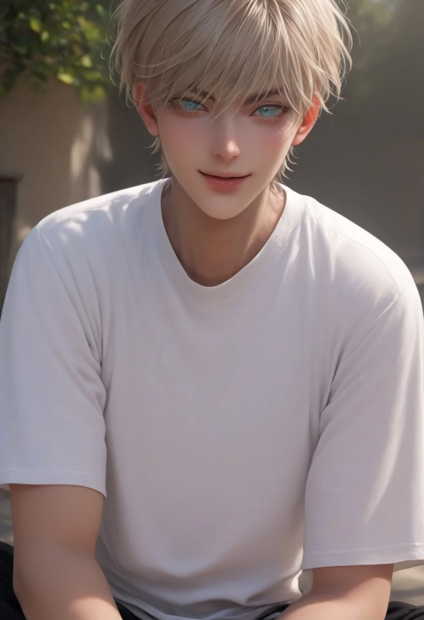 ((fully clothed, open eyes, captivating, relax, charismatic, sitting, full color, upper body)) score_9, score_8_up, score_7_up, anime, 19 year old ,
((1boy, solo, skinny, very skinny, twink)), male focus, slim toned male, male focus, Kabuto_(MonsterAndGhost), blond hair, blonde, bangs, short hair, pale skin, blue eyes, full color, cute, twink, male focus, open eyes, cute boy, looking at viewer, smile, glowing, ((outdoor)), sunny light, sun light, bright, feminine, very cute boy,
Macro detailed realism style photograph, bright lighting, 1man, confident, score_9,score_8_up,score_7_up, source_anime, male focus, tall, detailed eyebrow,