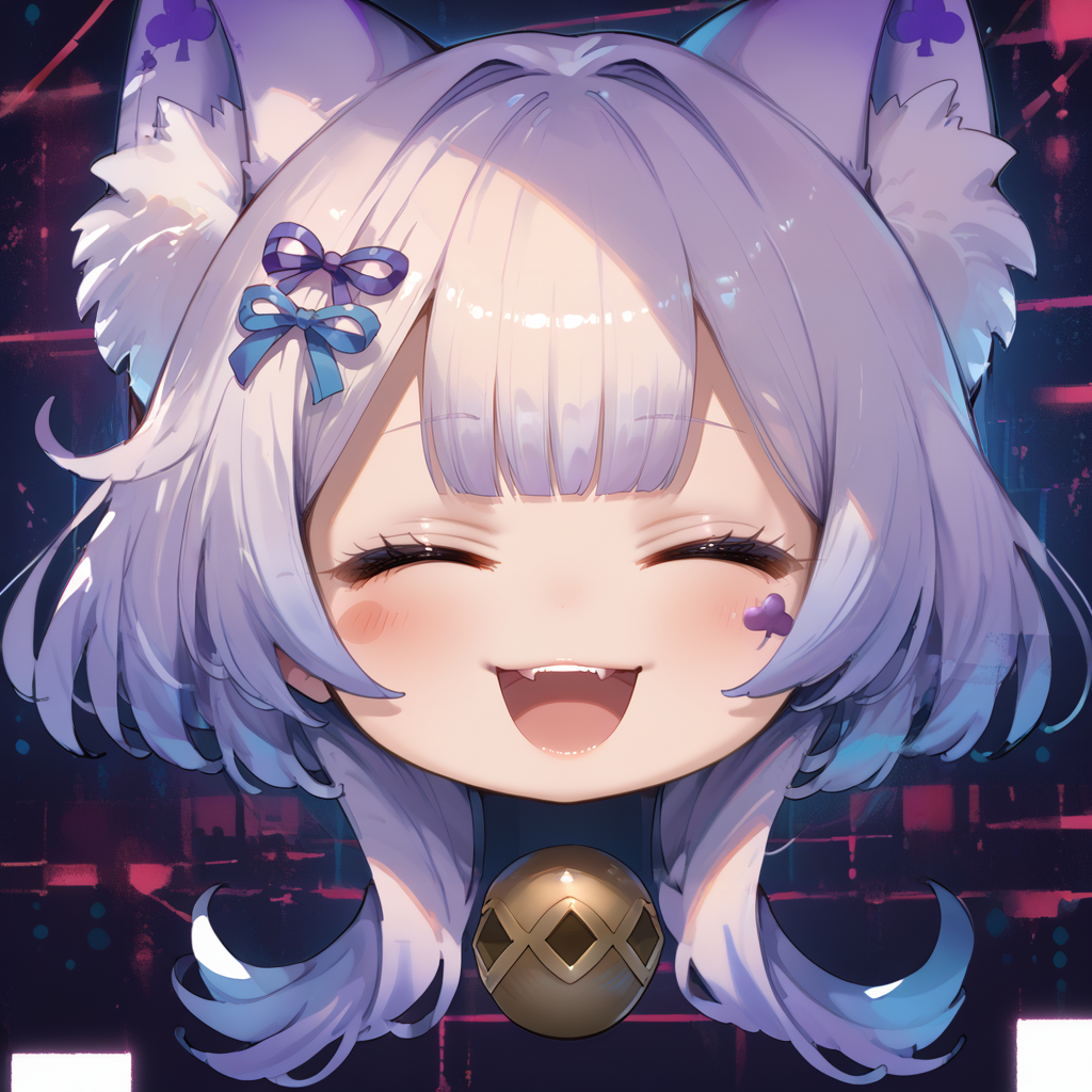 (score_9:0.9),score_8_up,score_7_up,rating_safe,anime_style,(zPDXL),(zPDXL3),((solo)),<lora:MALICE Pawn Cheshire Cat ponyXL v1.31:0.85>,chibi,((glitch)),(disembodied head:1.4),mâlice pawn cheshire cat, blush stickers, parody, neck bell, facial mark, character head stickers, meme, 1girl, closed eyes, :3, open mouth, blush, smile, facing viewer, ^ ^, :d,  portrait