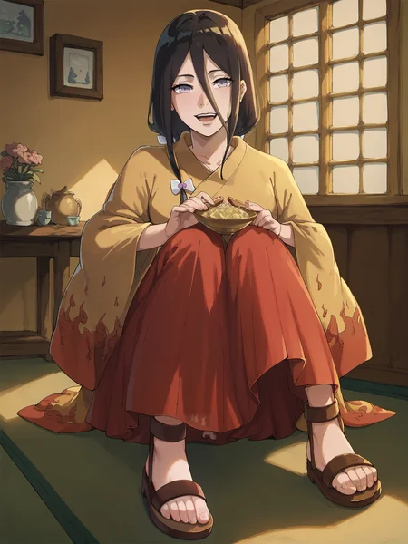 erfect Hands,Perfect feet, score_9, score_8_up, score_7_up, score_6_up, score_anime,1girl,<lora:hyuuga_hanabi2:1>, hyuuga hanabi,indoors, hyuuga hanabi's fire pattern kimono \(kimono\),sandals,looking at viewer, <lora:Smooth_Anime_2_Style_SDXL_LoRA_Pony_Diffusion_V6_XL:0.8>,<lora:Perfect Hands:0.8>