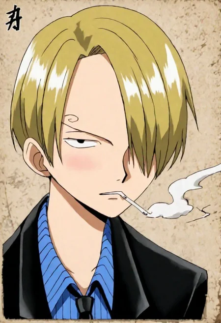 Old,Portrait, Smoke,Blueblack