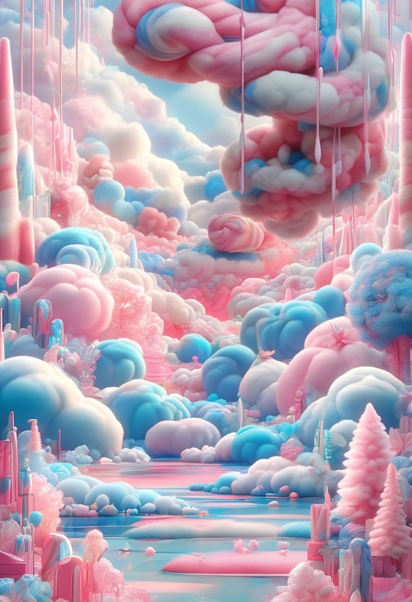(anime), pink snake, cottoncandy, no human, (masterpiece), score_9