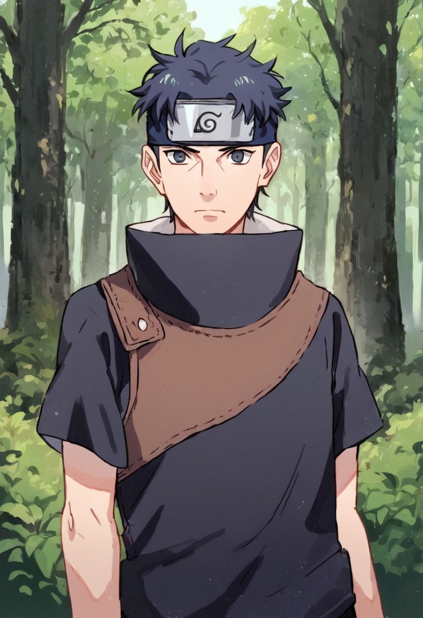 Score_9, score_8_up, score_7_up, source_anime, rating_safe, (Xblackclothesx:1.0),( portrait:1.0),masterpiece,award-winning, highly quality ,forest background