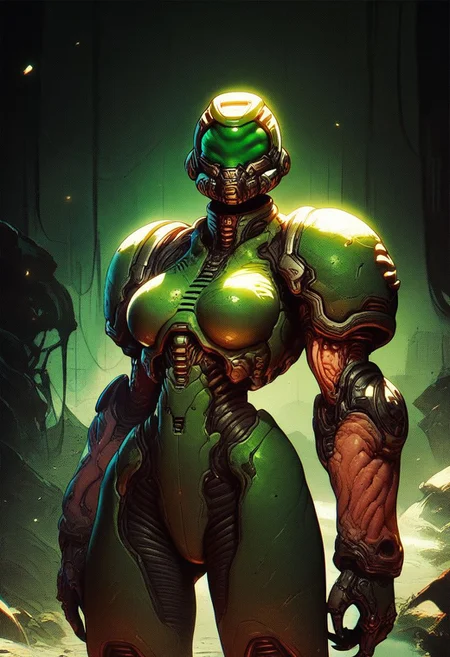 score_9, score_8, score_7, solo, doom girl, 1girl, armor, knva,