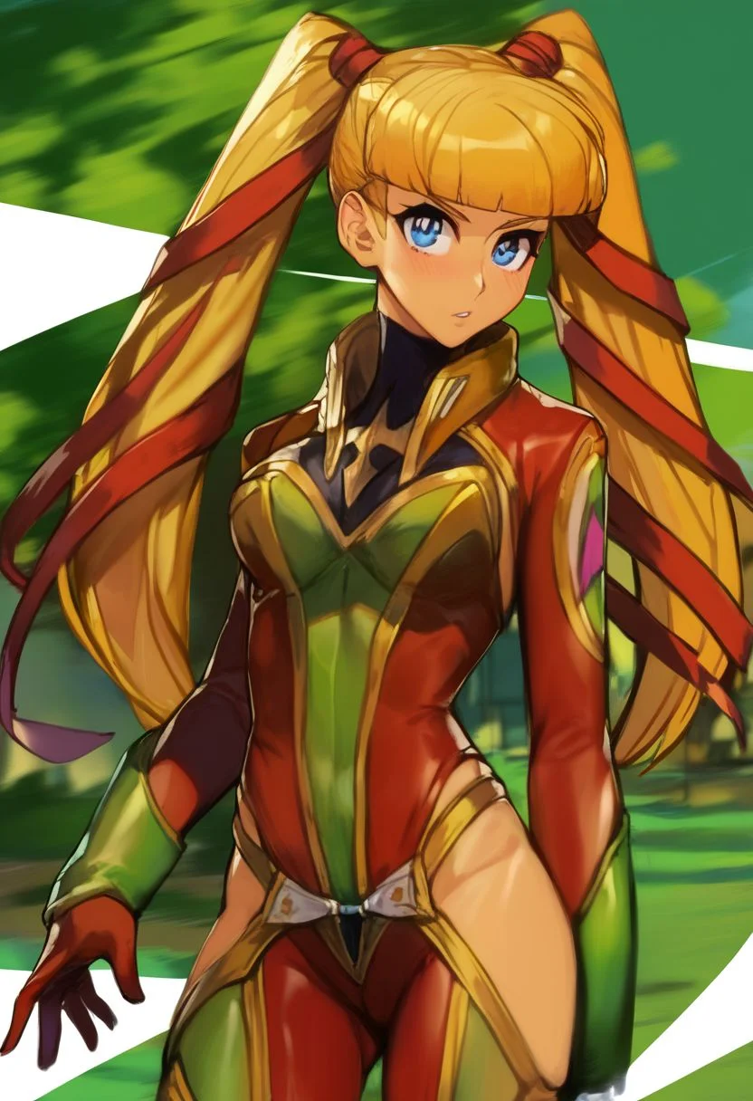 Stellar Blade Skin Suits , score_9, score_8_up, score_7_up, score_6_up, score_5_up, score_4_up, rating_questionable, , source_anime, digital illustration, pixiv, fanbox, uncensored, , BREAK, official art, 1girl, solo, monica kruszewski, blonde hair, blue eyes, hair ribbon, medium breasts, twintails, ribbon, Seductive Eyes, skinbodysuit, bodysuit, outdoors, blush, cowboy shot, looking at viewer, <lora:Monica_Kruszewski_Pony-000009:1>, <lora:skinbodysuit e3-000009:0.75>, ng_deepnegative_v1_75t, easynegative, OverallDetail