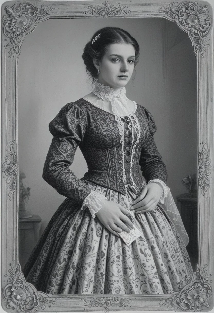 patterned back of a card, victorian_style, (llbreton, monochrome,greyscale)