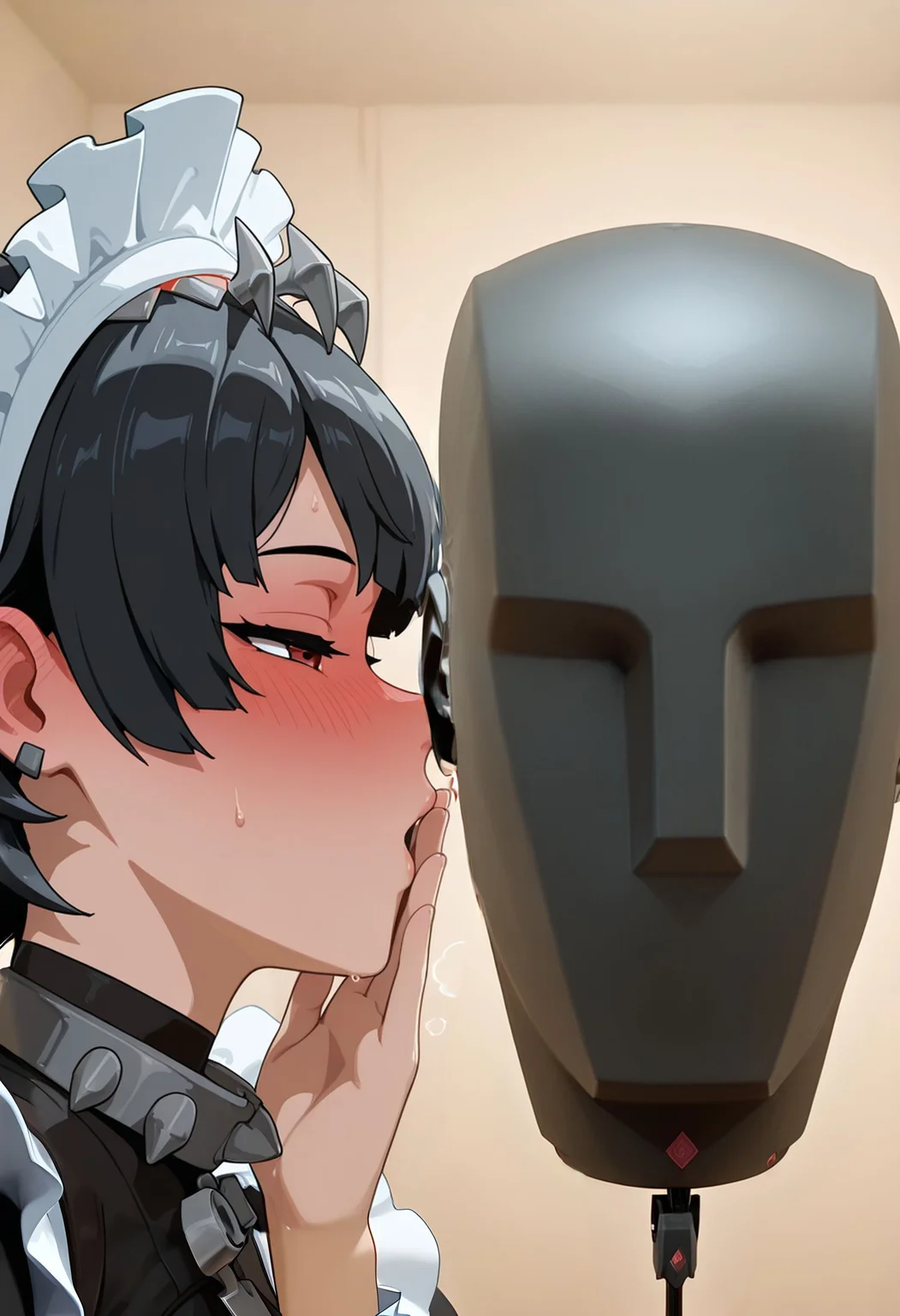 anime, anime coloring,
asmrdmmyhd, neumann_ku_100, binaural microphone, asmr, microphone, object_head, black skin, no humans, (no mouth:1.5), faceless, microphone stand,
<lora:asmr_dummy_head_illustrious:1.5>,