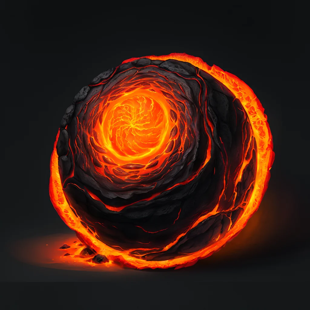 1sphere, realistic, cast shadow, colored shadow, made of lava, magma, frozen lava, solo, simple background, no humans, grey background <lora:materials_and_textures_sphere_orb_SDXL:1>