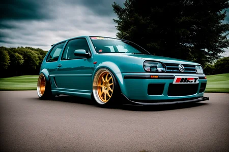GOLFMK4, custom racing car body modified graffiti, NFS, stance, photorealistic, shot by Sony a7iii <lora:GOLFMK4:0.8>