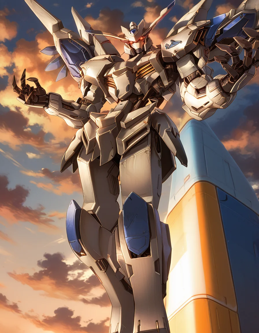 (score_9:0.9),score_8_up,score_7_up,(zPDXL3),(zPDXL),
<lora:Gundam Bael ponyXL v1:1>,
gundam bael,mecha,no humans,solo,classic pose,open hands,glowing eyes,science fiction,spread wings,sky,cloud,looking at viewer,open hand,flying,outstretched hands,full body,