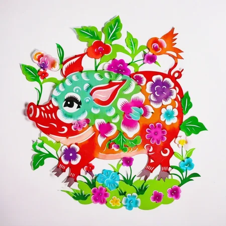 an image of colorful pig,grass,white background,colorful SP_CN_PPC,paper cutting <lora:0204_paper_cutting-checkpoint-5000:1.0>