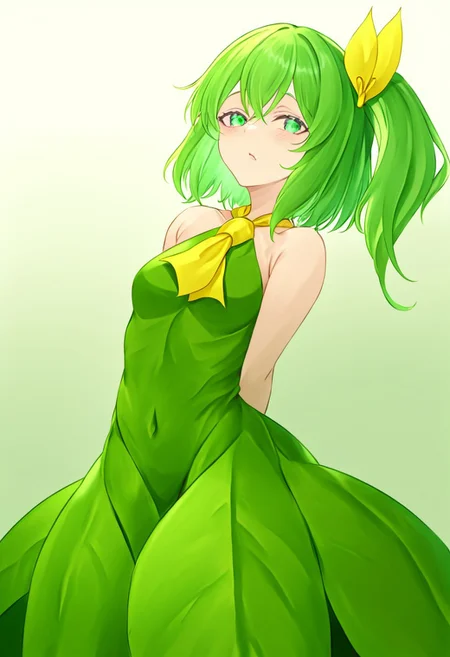 score_9, score_8_up, score_7_up, score_6_up, score_5_up, score_4_up, source_anime, solo, 1girl,
daiyousei, plant dress, plant, flower, leaf,
masterpiece, best quality, very aesthetic, absurdres,