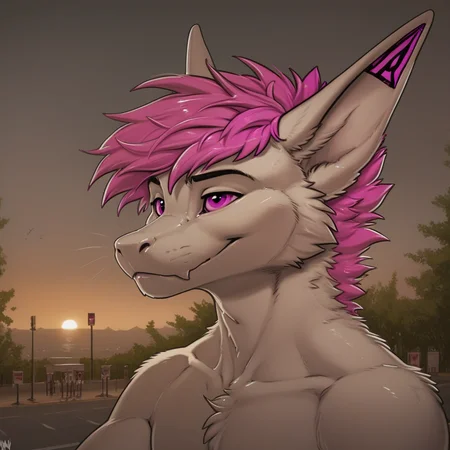 _9, score_8_up, score_7_up, score_6_up, score_5_up, score_4_up, <lora:ZaushAdam_Wan_for_PonyXL:1>, zaush, 1boy, best quality, highly detailed, intricate details, extremely detailed, smooth lines, zaush style art, solo, solo focus, 1furry, 1boy, smaller body, (Sky), ((white, pink)), four toes, anthropomorphic, tail, (anthro)), ((fluffy dragon)), (pink eyes), Perfect paws, 1boy, paws, detailed face, solo, puppy, small body
