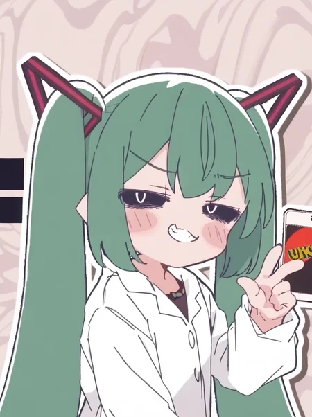 detailed background, shiny skin, posing, rating safe,
<lora:nunumiku.pony:1>,
nunumiku, aaa,
upper body, smug,