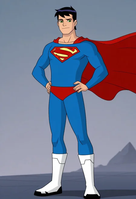 Ben10, superman, hands on hips