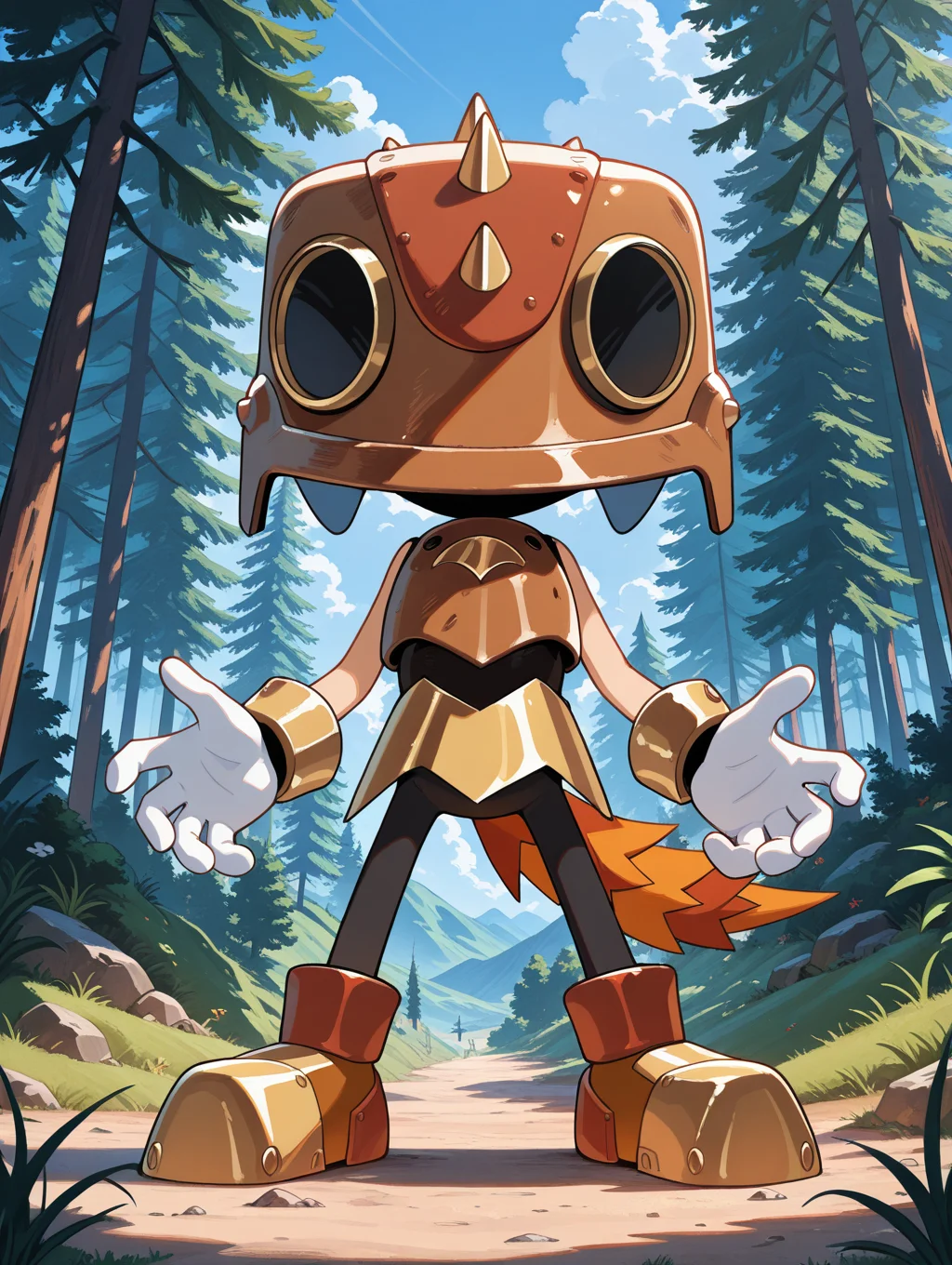 <lora:Trip_the_Sungazer_NS:1> trip the sungazer, helmet, outdoors,, masterpiece, best quality, amazing quality, very aesthetic, absurdres, new, newest,
