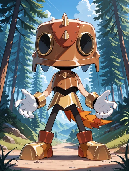 <lora:Trip_the_Sungazer_NS:1> trip the sungazer, helmet, outdoors,, masterpiece, best quality, amazing quality, very aesthetic, absurdres, new, newest,