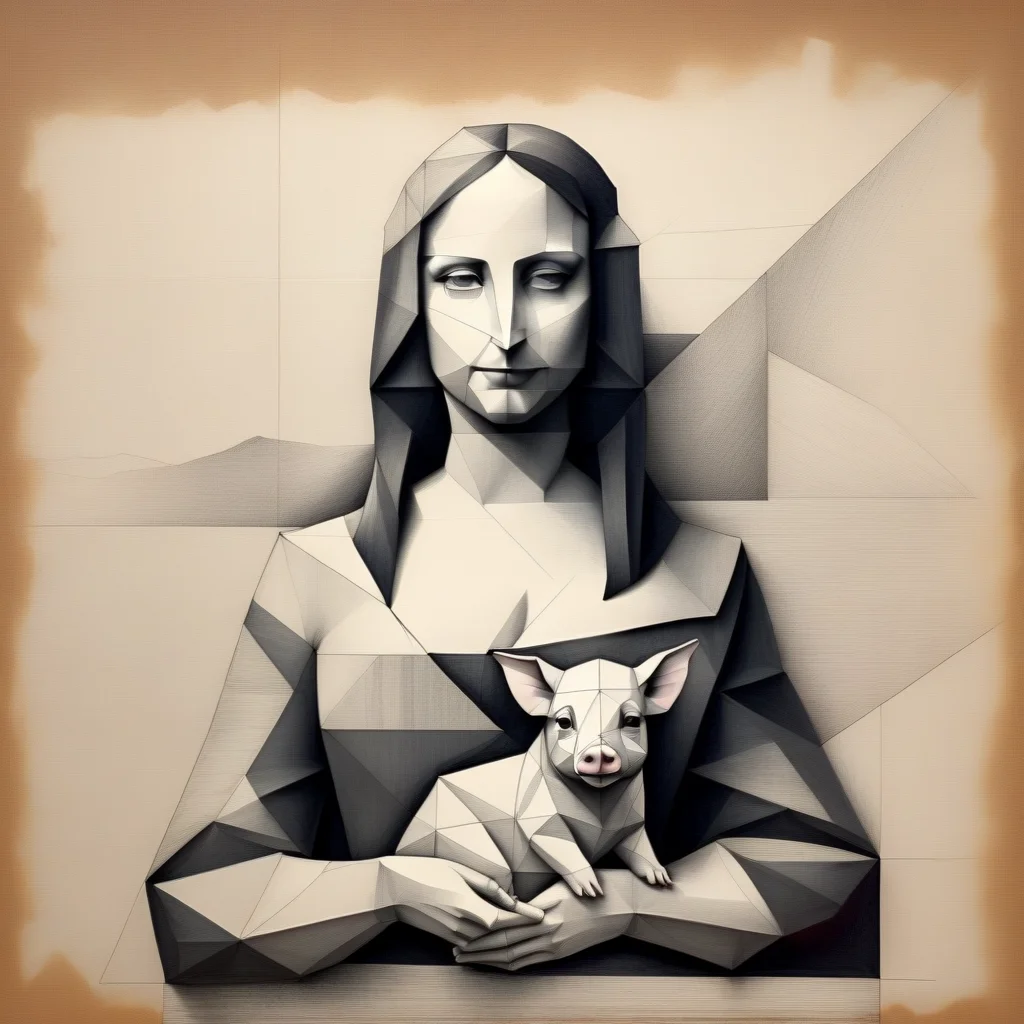 gformix geometric sketch mona lisa, lady with a piglet
 <lora:gformix:0.8>