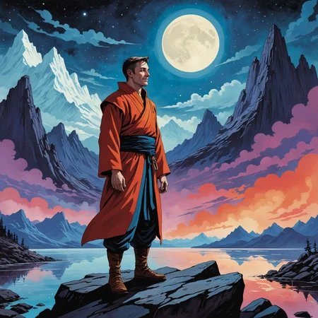 by Jeff Lemire and Nicholas Roerich in the style of Paul Kenton<lora:EnvyFeverDreamXL01a:0.40>