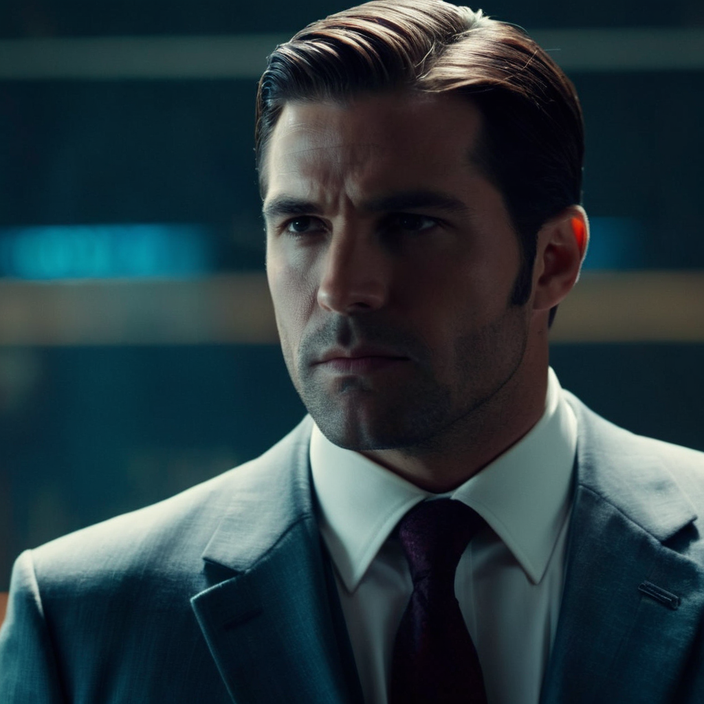 cinematic film still of  <lora:hush comic character:1.5>
hush comic character a man in a suit and tie staring at something, shallow depth of field, vignette, highly detailed, high budget, bokeh, cinemascope, moody, epic, gorgeous, film grain, grainy