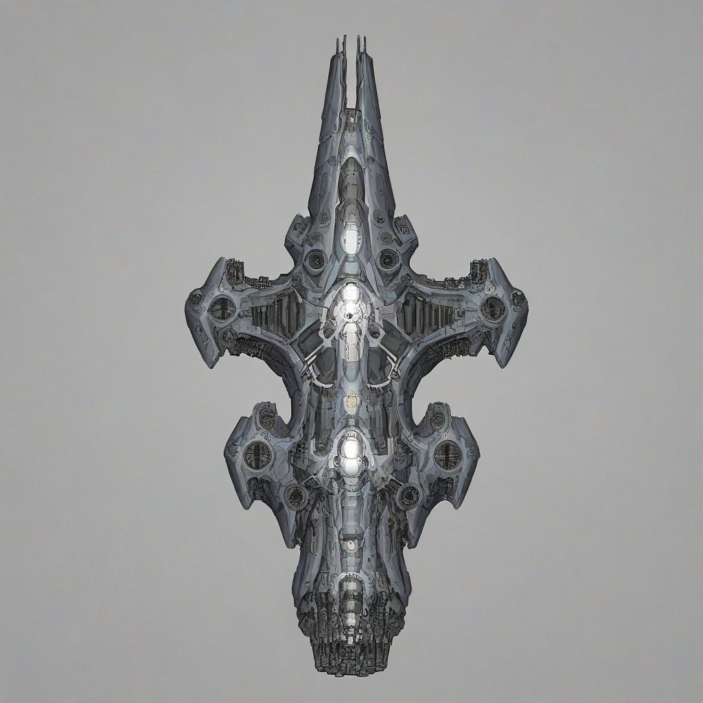 <lora:Starsector_Ship_Pony_LORA:1>, simple background, spaceship, hightech, capital