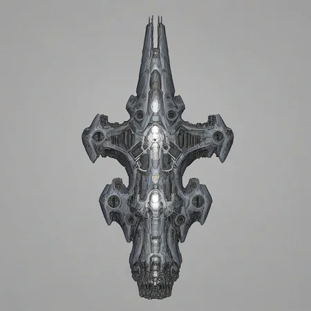 <lora:Starsector_Ship_Pony_LORA:1>, simple background, spaceship, hightech, capital