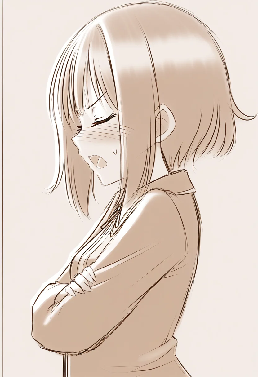 <lora:sketchart:1> sketchart
1girl, solo,
<lora:tsundere-ponyxl-lora-nochekaiser:1> tsundere, blush, closed eyes, sweatdrop, open mouth, from side, crossed arms,