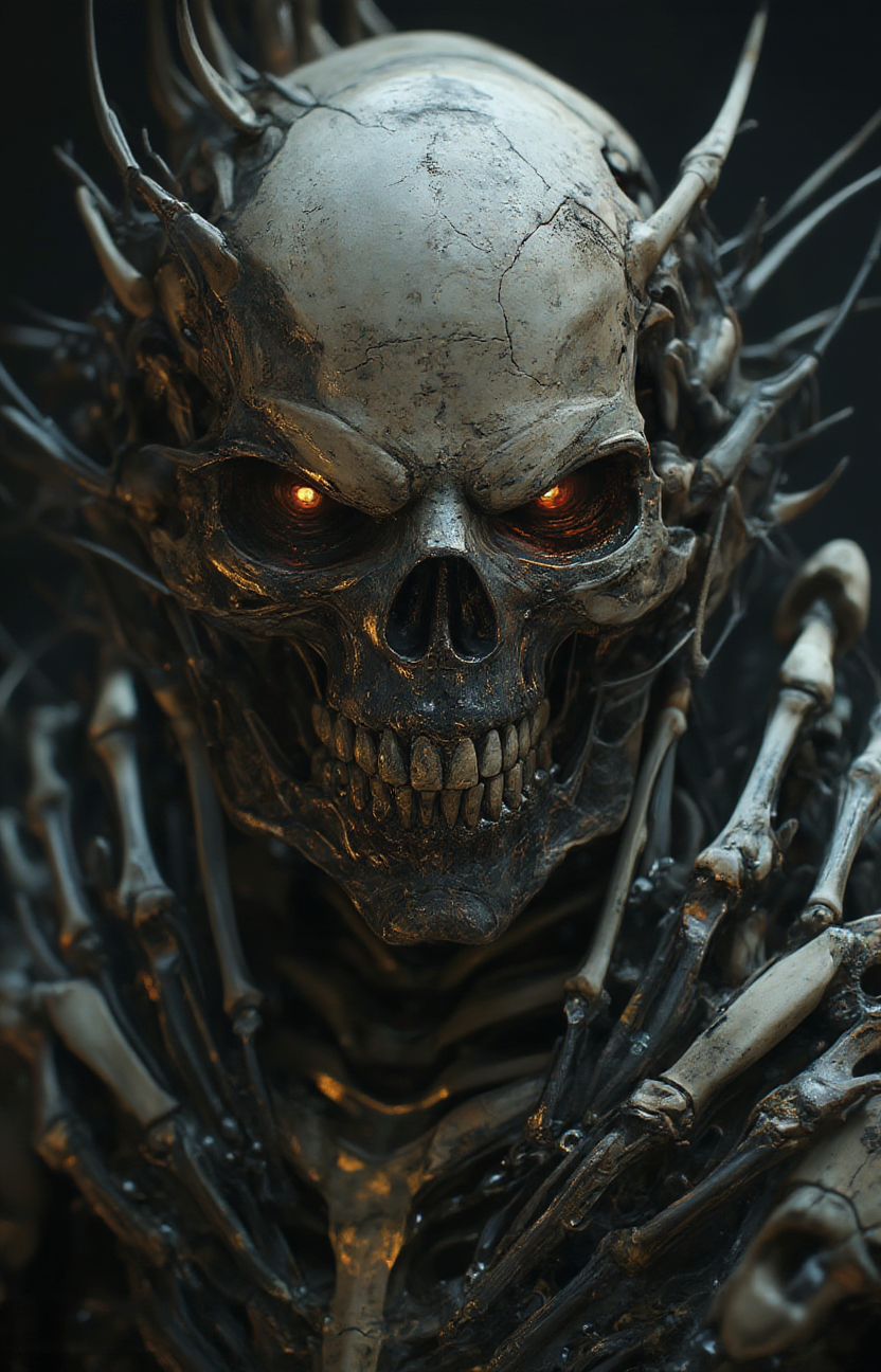 realistic photo of a human wearing a skeletal mechanical mask  <lora:- Flux1 De-Distilled - purp_trn_wrng_1.0-step00003400:.7>