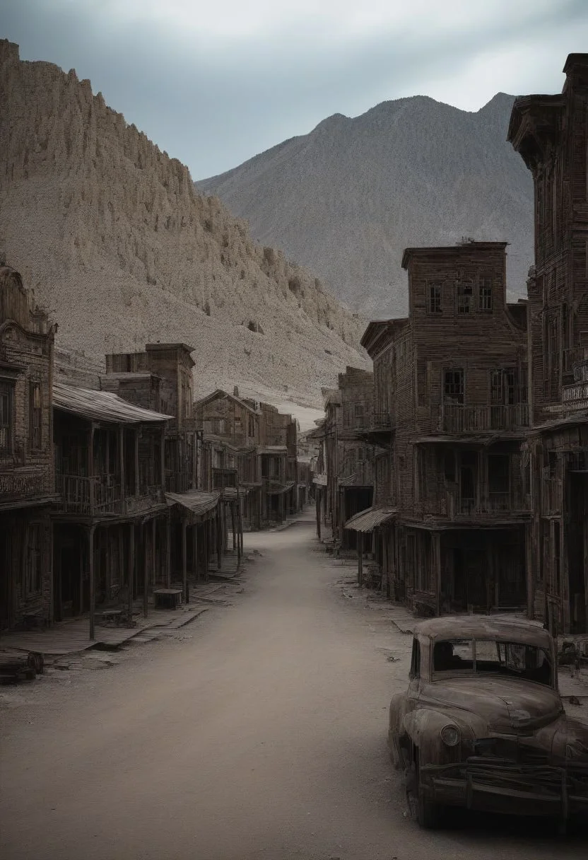 the ghost town, 8K, realistic, masterpiece,