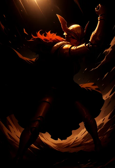 score_9, score_8_up, score_7_up, source_anime, prothestic leg, single mechanical arm, prosthesis, mechanical legs, MaleniaDef, armor, cape, helmet, brown dress, <lora:Malenia_XLPD:1>, fighting stance,