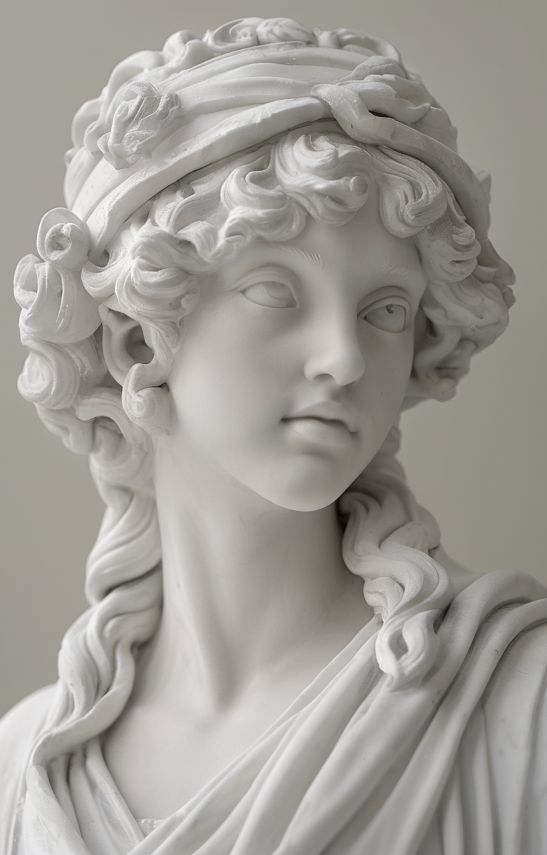 masterpiece,best quality,<lora:tbh59-sdxl:0.75>,illustration,A gypsum sculpture style, tech genius teenage girl