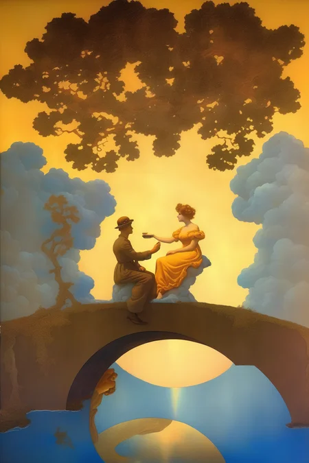 <lora:Maxfield Parrish Style:1>Maxfield Parrish Style - a surreal painting in the style of maxfield parrish