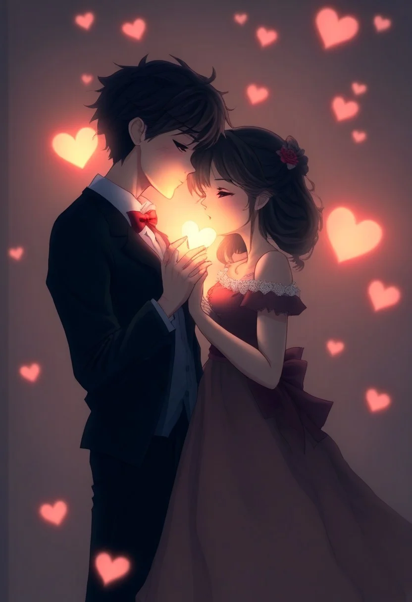 <lora:Romantic_Love_Letter_Border:1.0>, <lora:Romantic_Couple_Poses:1.0>,
romantic_love_letter_border, romantic_couple_poses, vintage love letter with heart and rose border, anime couple kissing, elegant "I love you" written in cursive calligraphy, soft pastel colors, dreamy glow, romantic mood, heart emoji in the background, warm light effect
