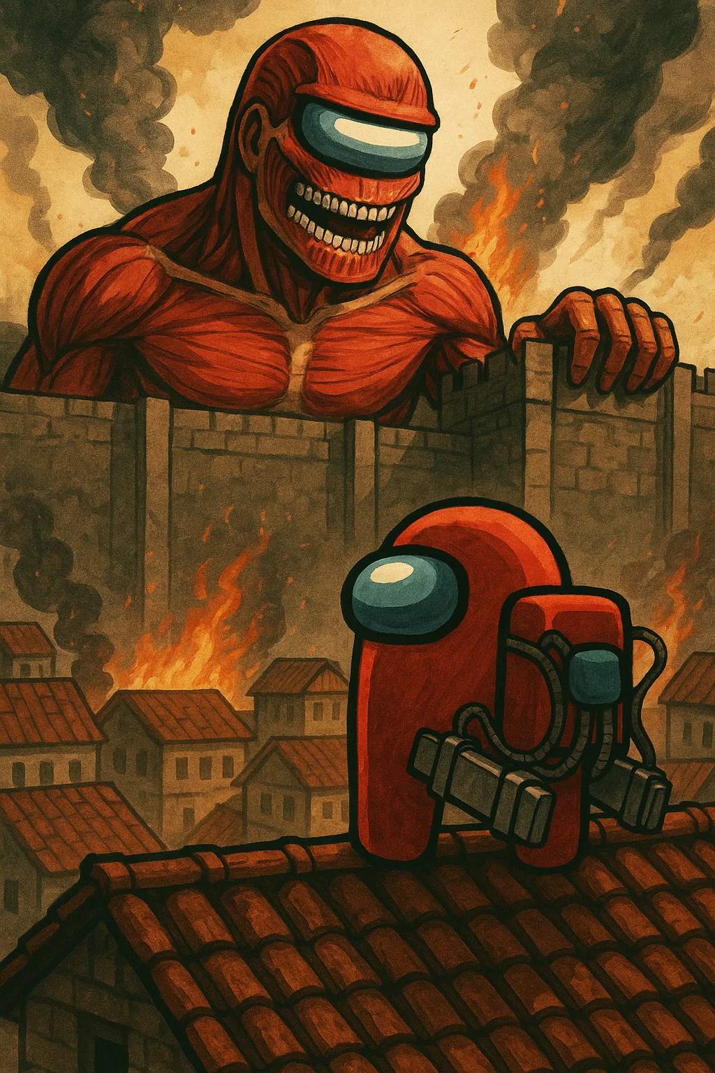 "among us meets attack on titan"