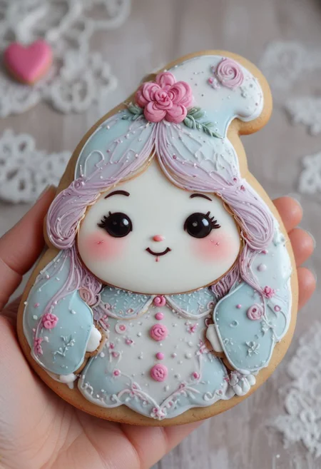 *snoo*
cookie art design, cookie decoration,solo cookie,(flat art),