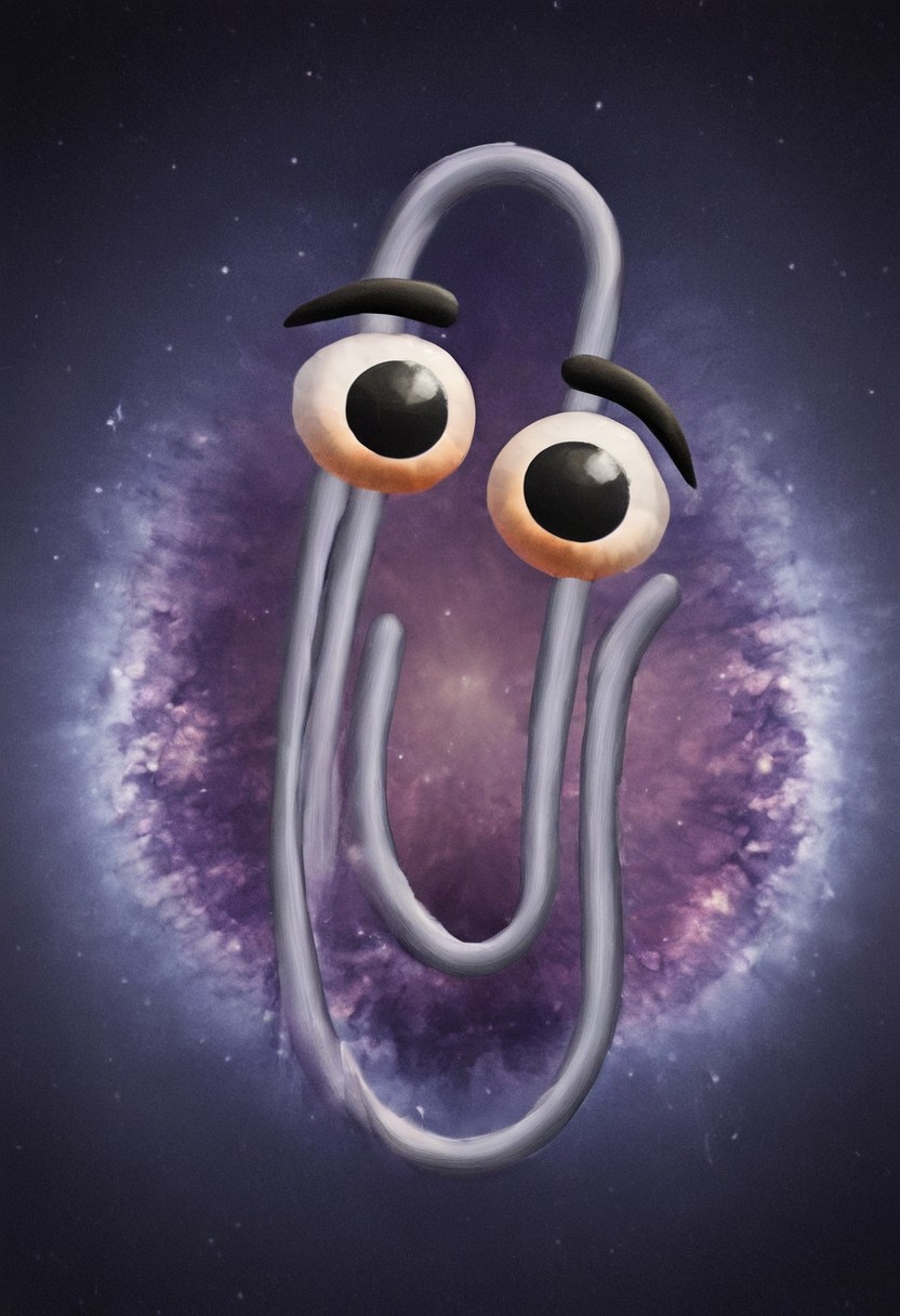purple transparent nebula shaped like cl1ppy, pokemon (creature). 8k, exquisite details, vivid colors