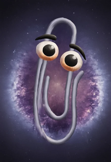 purple transparent nebula shaped like cl1ppy, pokemon (creature). 8k, exquisite details, vivid colors
