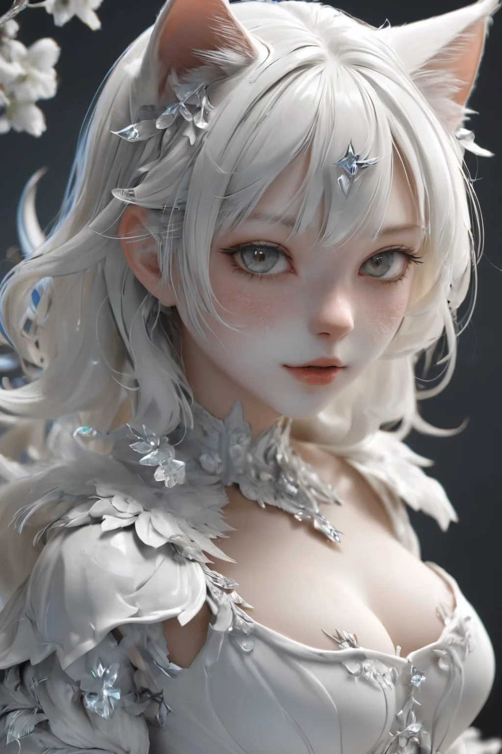 <lora:3DPrintingXL:1>,
masterpiece,(best quality),
official art,extremely detailed cg 8k wallpaper,
((crystalstexture skin)),(extremely delicate and beautiful),highly detailed,
WhiteMold,cat girl,white mold,