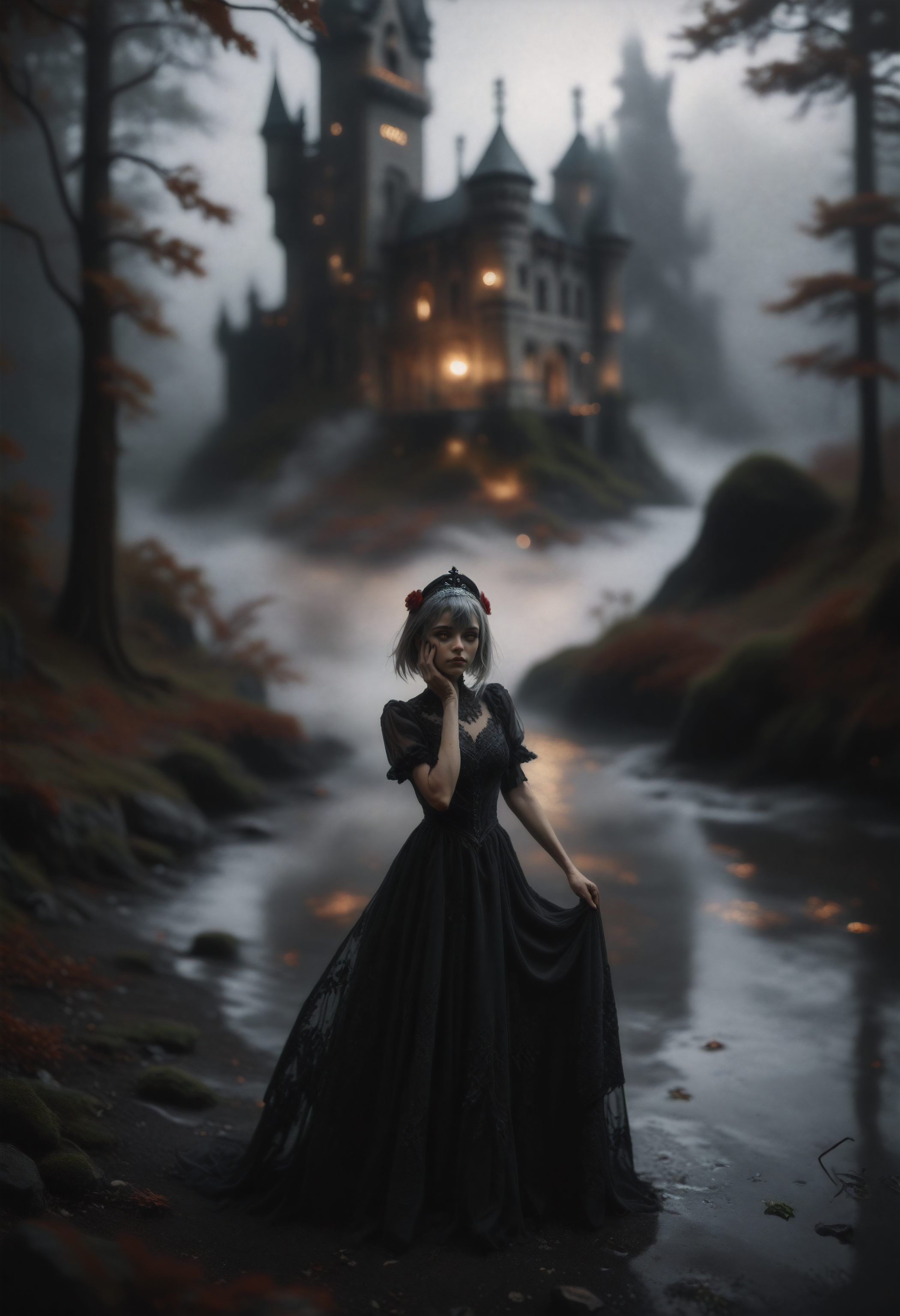 score_9, score_8_up, score_7_up, 1girl, solo, noelle_\(genshin_impact\), genshin_impact, green_eyes, grey_hair, looking at viewer, hand on own cheek, forest, outdoors, raw photo, d4113.safetensors, c4stl3_v2a, l4k3, <lora:test\d4113.safetensors:0.8>, <lora:location\c4stl3_v2a.safetensors:0.8>,
<lora:location\l4k3.safetensors:0.8>