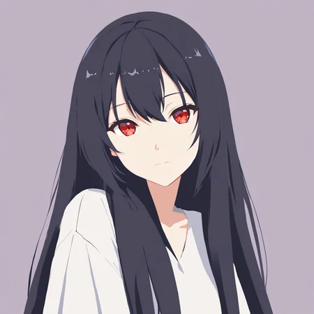 (masterpiece:1.2), (best quality:1.4), vector-artstyle, flat color, simple background, 1girl, solo, red eyes, black hair, long hair, bangs, upper body, looking at viewer, <lora:Perfect Hands:0.8>, <lora:neg4all_bdsqlsz_xl_V7:1>, <lora:vector-artstyle-000003:0.6>