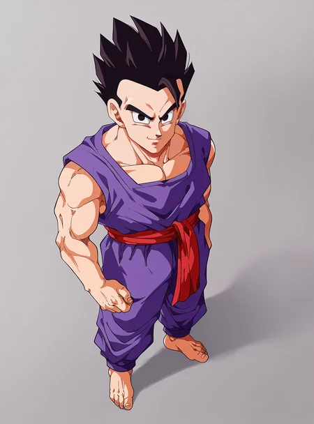 score_9, score_8_up, score_8, score_9, score_8_up, score_7_up,zPDXL2, source_anime,
opsxl,
desert, gradient background,
gohanxl, solo, looking at viewer, 1boy, from above, pectorals,
purple dougi, grey background,red sash,barefoot, standing,
good_hands, better_hands,
<lora:gohanxl-000007:0.9> , <lora:pony_good_hands:1> ,<lora:opsxl3:0.6>