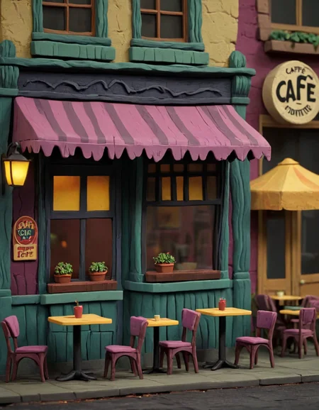novuschroma51 style exterior of a cafe claymation <lora:novuschroma51 style_claymation:1>