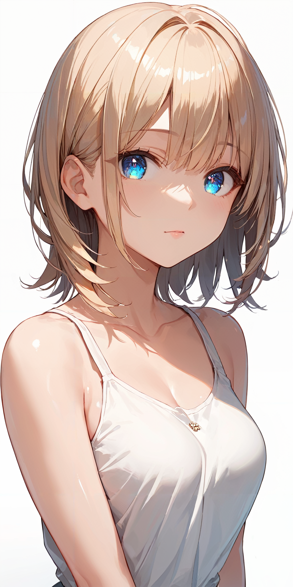 score_9, score_8_up, score_7_up,source_anime, high res image,masterpiece,best quality,girl,cute face,clear skin,shiny hair,ultra detailed eyes,simple background, <lora:wolf cut hair_pony_V1.0:0.6> wolf cut hair, medium hair