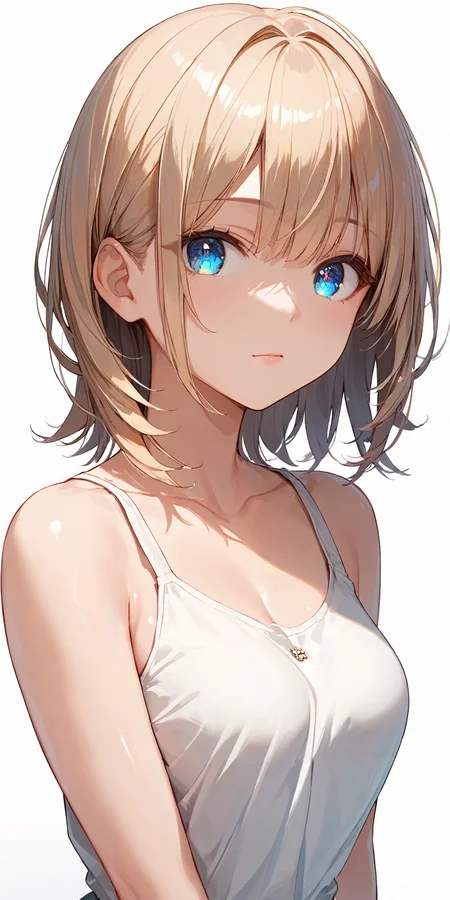 score_9, score_8_up, score_7_up,source_anime, high res image,masterpiece,best quality,girl,cute face,clear skin,shiny hair,ultra detailed eyes,simple background, <lora:wolf cut hair_pony_V1.0:0.6> wolf cut hair, medium hair
