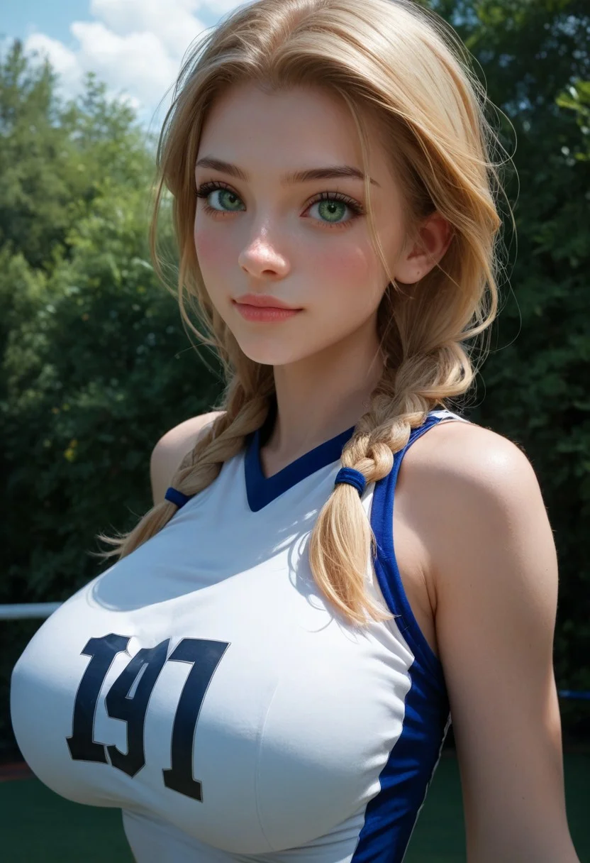 knee-high photo, 1girl, pretty girl, blushing, shy, embarrassed, blonde hair, beautiful hair, perfect green eyes, perfect skin, (cute:2.1), pretty girl, skinny body, (huge round breasts:1.5), (narrow shoulders:1.9), skinny arms, 18 years old, (perfect oval face),(cute braids:1.5), blush, (sport outfit:2), skinny body, (close view:1.4), looking at viewer, open eyes, beautiful eyes, high detailed face,happy face, exciting, (side view:1.6), (thin aristocratic face:1.4),
BREAK,
(in the cheep russian apartment:1.5),
BREAK,
score_9, score_8_up, score_7_up, masterpiece, high-definition, 4k 8k, DSLR, analog film, subsurface scattering, incredibly detailed face and eyes, skin details, subtle skin blemishes,
Sunny lighting, evenly lit, 4K, ultrahigh resolution, 4K, 8K,
(Reddit, real life photo, raw, Ukranian:0.4), zPDXL2, zPDXLrl