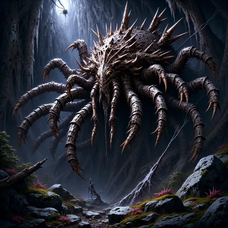 famous masterwork, intricately detailed fantasy oil painting, epic composition, detailed background, chiaroscuro, crystalline, (fractal art:0.6), cinematic film still, this peculiar life form, the "brave whispsabbler" hides in the molboudering dense crystal jungles of the sassled exoplanet "zynkelwood iv", covered in a metallic exoskeleton it ambushes its prey with (long crystalline appendages:1.3), mythp0rt <lora:image_enhancer-flux-by_dever:0.8> <lora:style-velvet's_mythic_fantasy-flux-by_velvets:1.04>