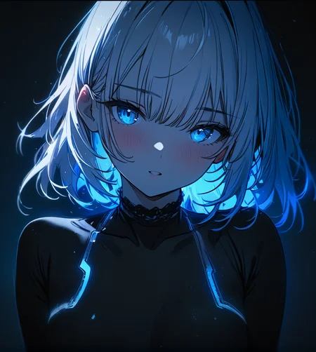 masterpiece,high resolution,8k,
3xpression,,1girl, ,black clothes,,upper body,white hair,glow
<lora:emogirlXL:0.6>,3xpression,