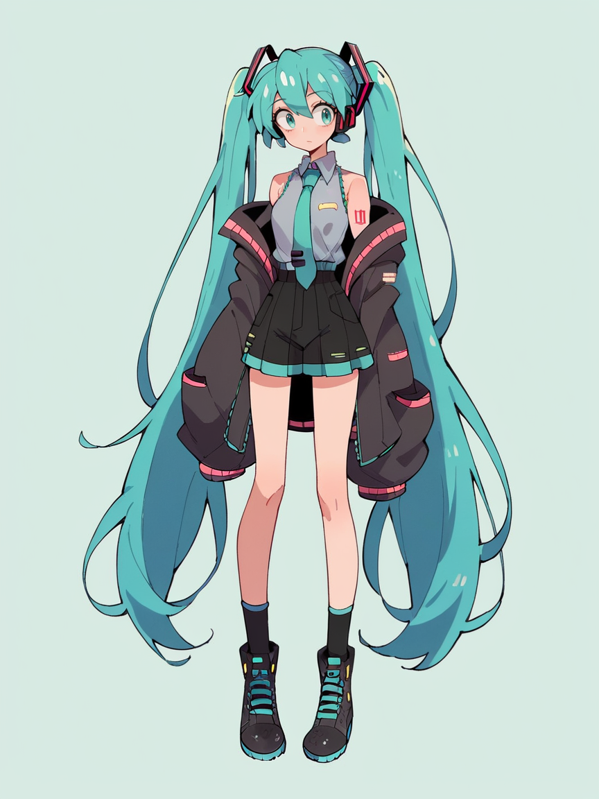 score_9, score_8_up, score_7_up, score_6_up, score_5_up,  <lora:k4n3k0y4XLP:0.8> k4n3k0y4, 1girl, full body, hatsune miku,
