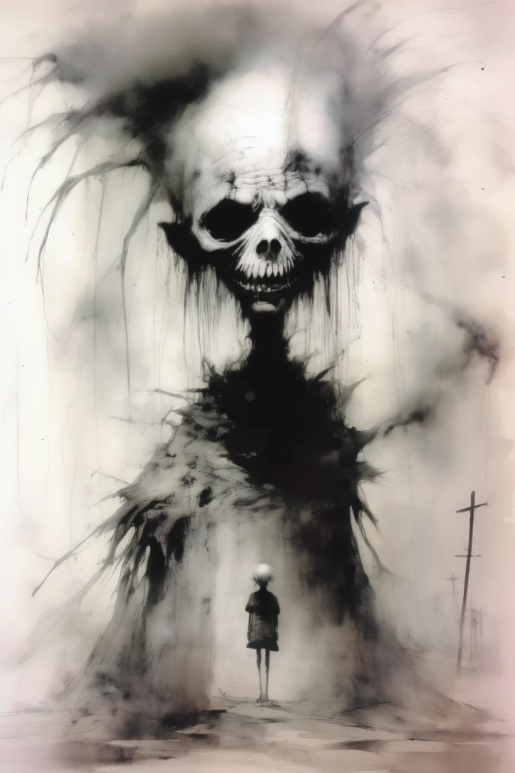 <lora:Stephen Gammell Style:1>Stephen Gammell Style - the reality of dementia in the style of Stephen Gammell