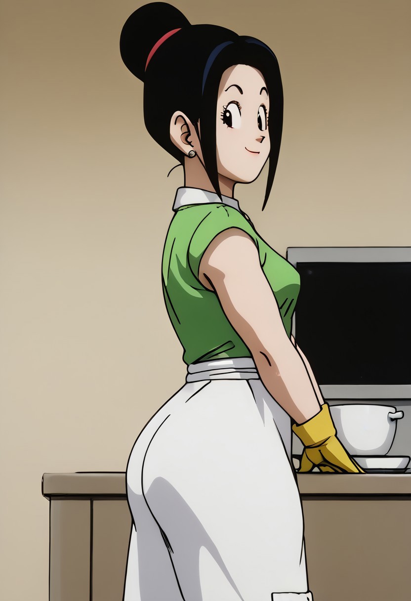 708, score_9, score_8_up, score_7_up, score_6_up, score_5_up, score_4_up, uncensored, 3D, blender, BREAK,
, shiny skin, detailed eyes, (bubble butt), wide hips, thick thighs, hyper hips, small breasts,pery breasts, gigantic ass, voluptuous, venus body, kitchen, quarter angle view, thin waist, slim waist,, smug, , Yelftea style, light green shirt, white apron, yellow gloves