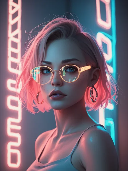 score_9, score_8_up, score_7_up, score_6_up, score_5_up, score_4_up, <lora:n30nXLP:0.8>, n30n, neon lights, 1girl, glasses